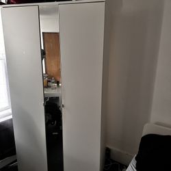 Bed, Tv Table, And Wardrobe 