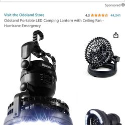 Portable LED Camping Lantern with Ceiling Fan 