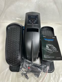 Under Desk Elliptical Machine, 12 Adjustable Speeds Quiet, LCD Monitor, Portable Fitness