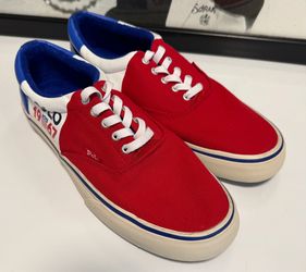Polo Ralph Lauren Thornton Men’s Sneakers Size 11D Red White Blue