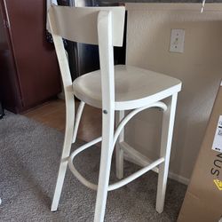 2 White Bar Stools 
