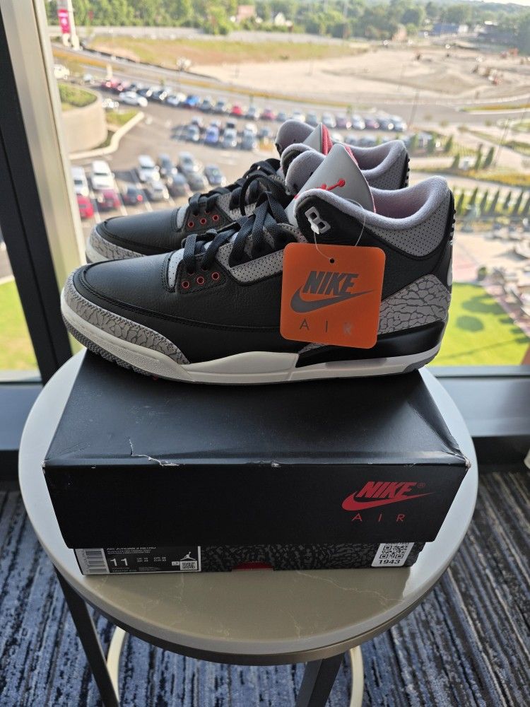 Deadstock Jordan Retro 3 Blk Cement Sz 11