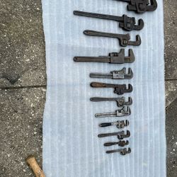 Made In USA Pipe Wrenches Not Much Used  Price For Sale