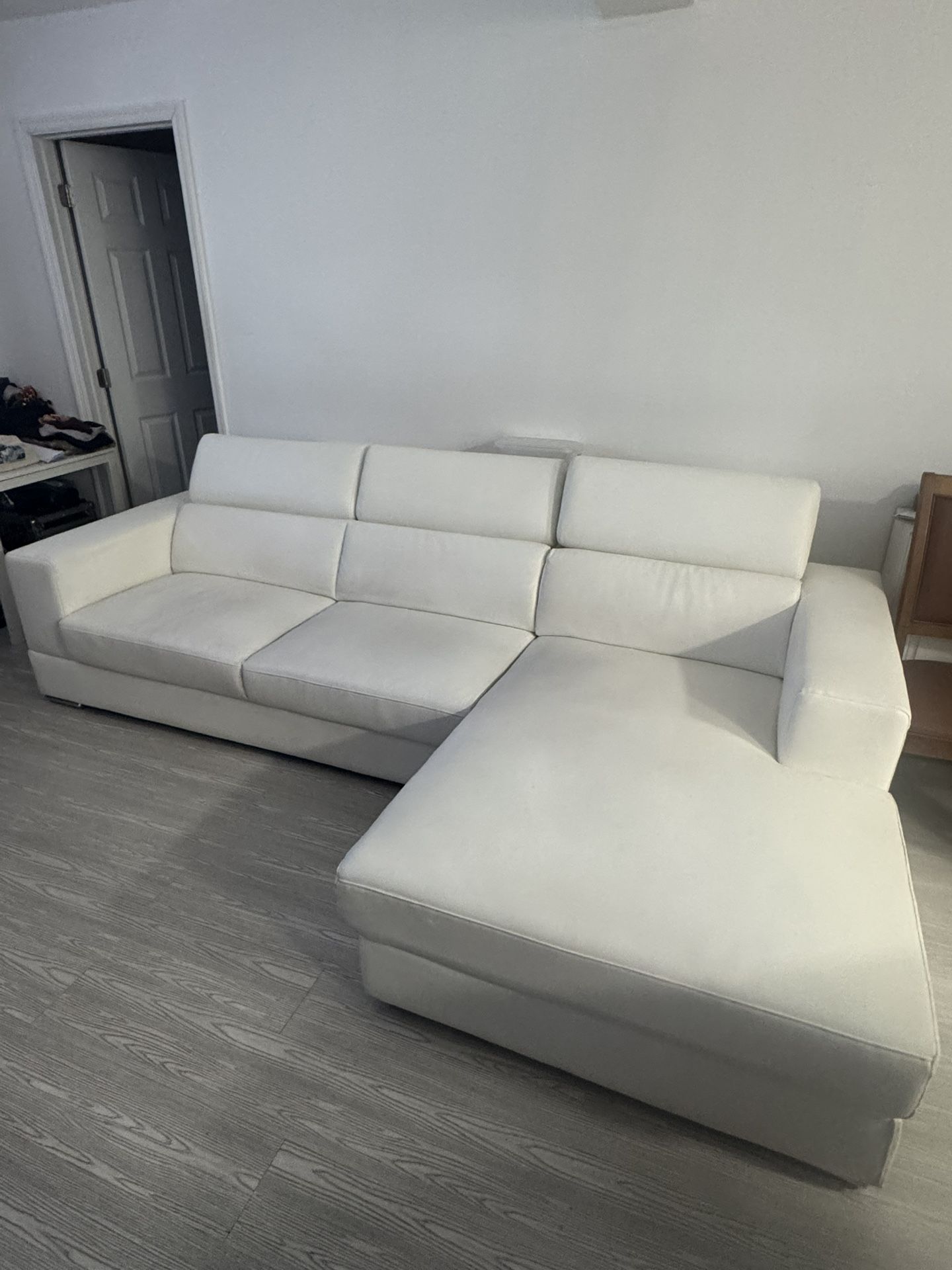 White Sectional Couch 