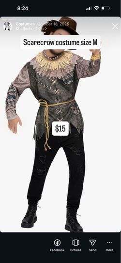 Scarecrow Halloween Costume Size M