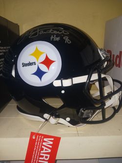 Jack Lambert Signed Pittsburgh Steelers Full-Size Helmet HOF 90