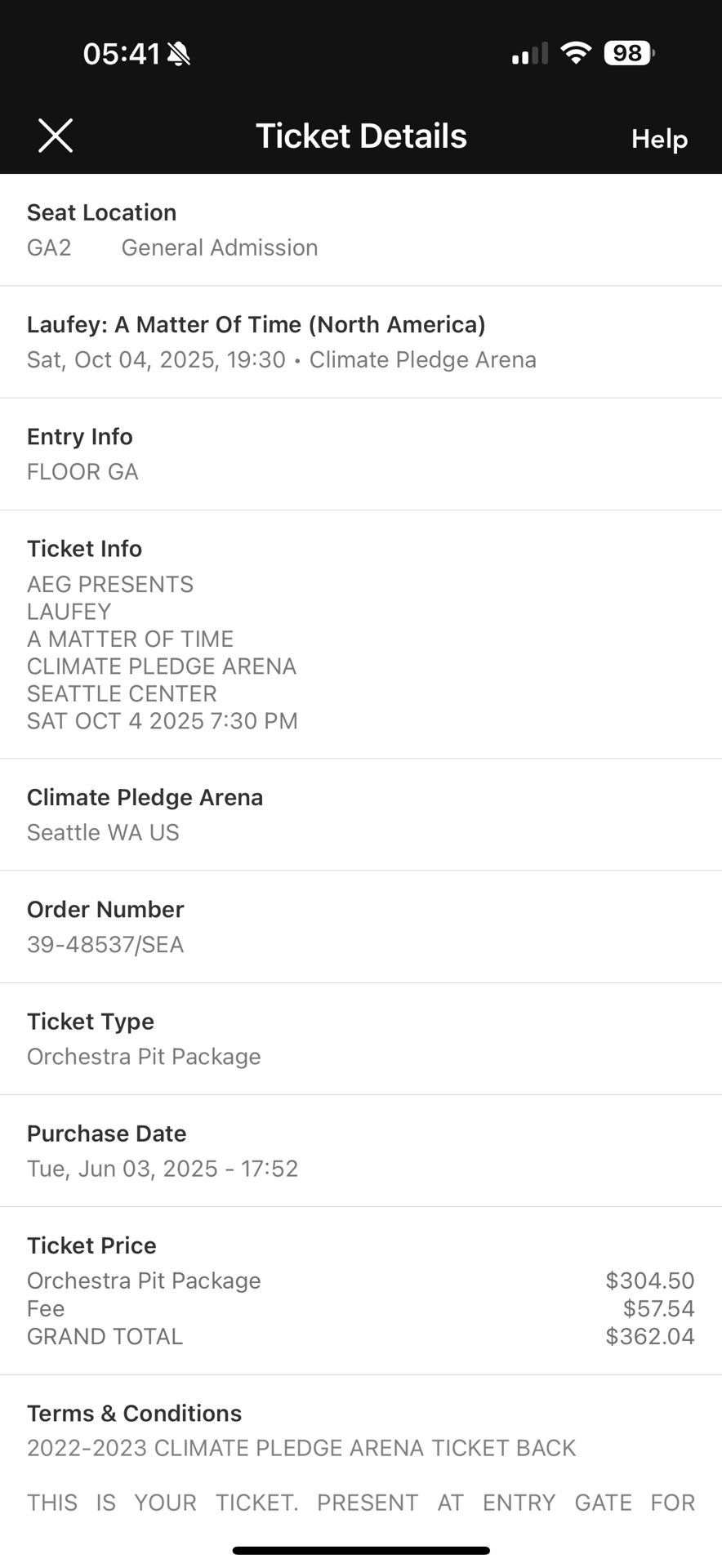 2 Orchestra Pit Package Tickets For Laufey