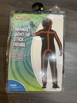 ORANGE LIGHT-UP STICK FIGURE Size Child 8-10