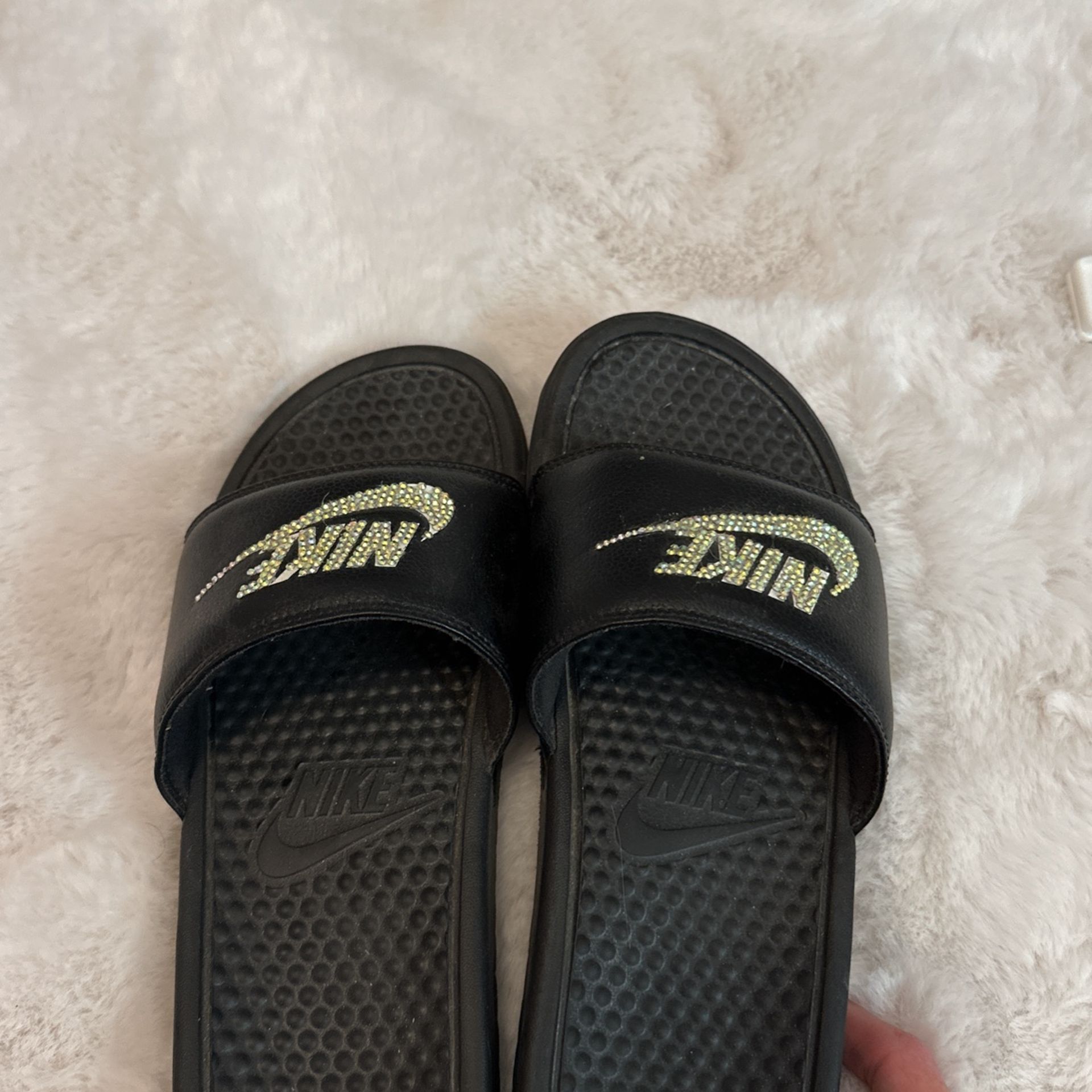 Bedazzled Nike Slides