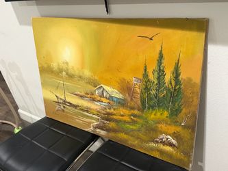 Signed Oil Painting Landscape on Canvas