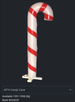 RARE Vintage Empire Christmas Candy Cane blow mold