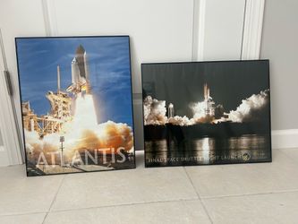 2 Framed Rocket Launch Space Posters