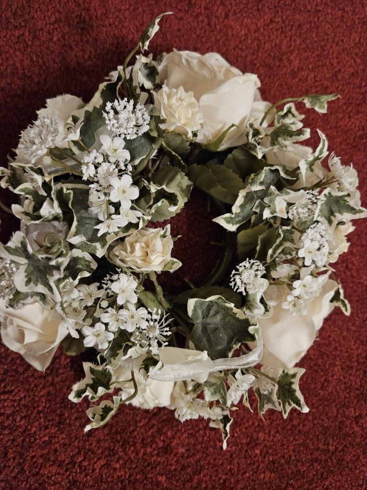 floral candle ring for pillar candle