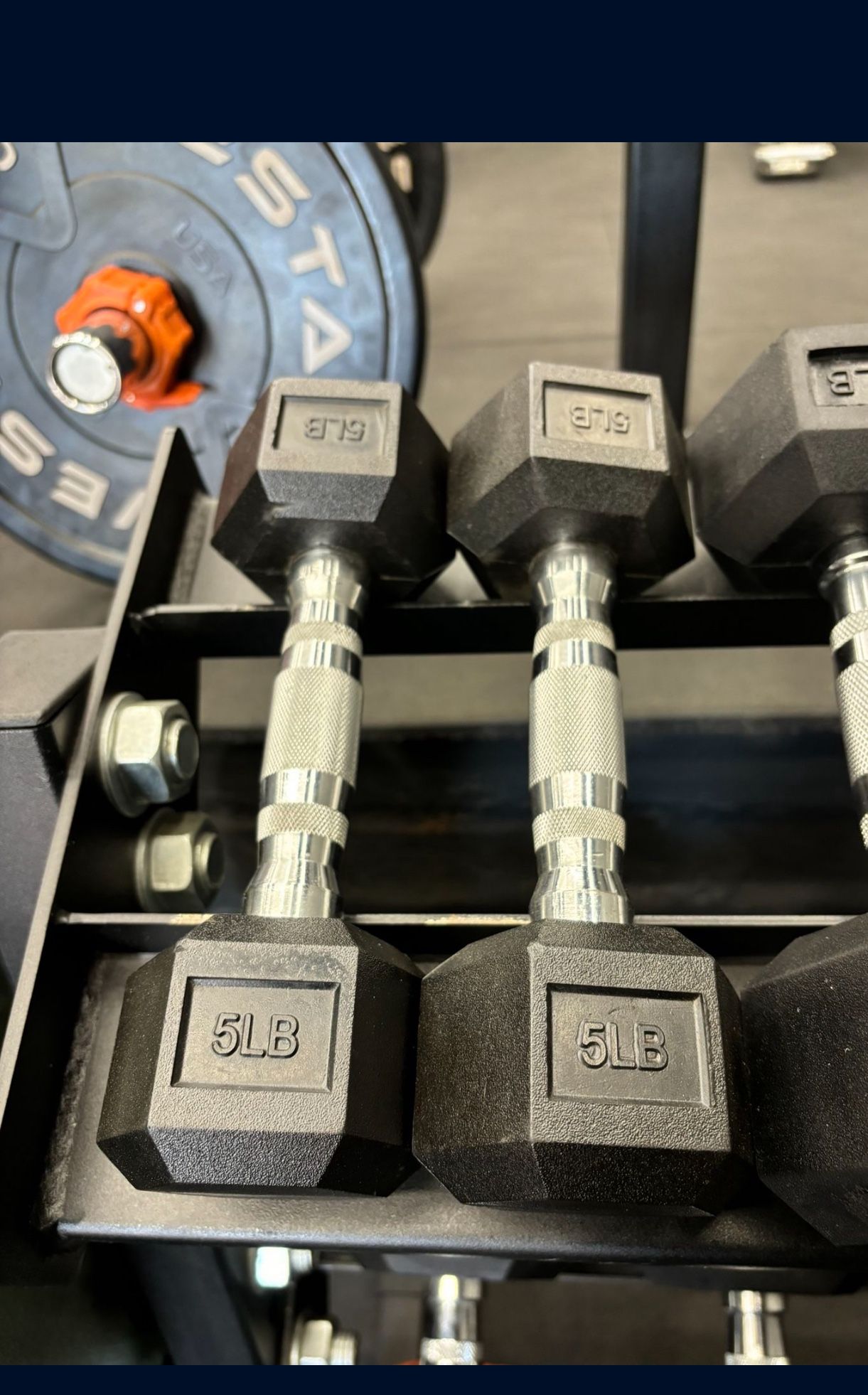 Hex Rubber Dumbbell Pair 5 lb🔥