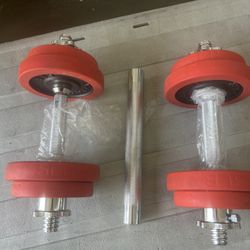 20 Lbs Each  Adjustable Dumbells 40 Lbs In Total 