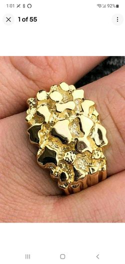 Gold Nugget Style Ring 🙂 Costume jewelry Size 9