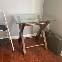Square Glass Topped Coffee Table 