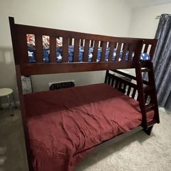 Wood Bunk Bed Twin & Full Size -Mattresses NOT INCLUDED 