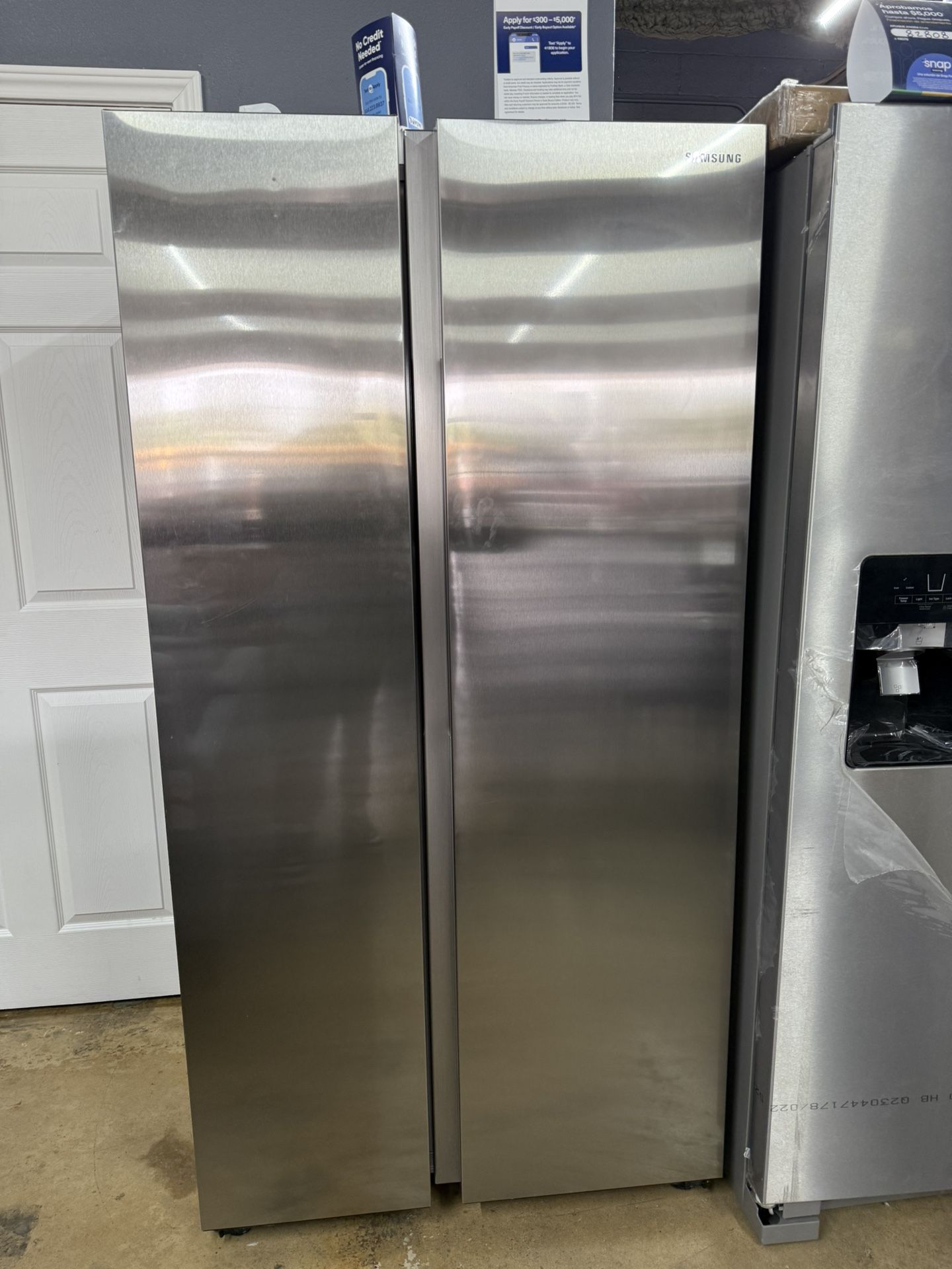 Open Box Gray Samsung Refrigerator 