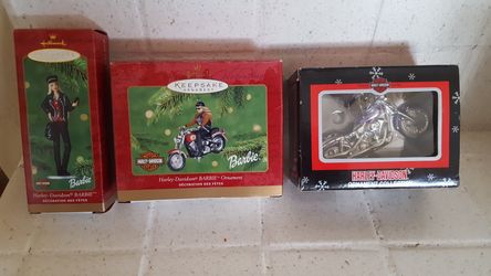 HARLEY DAVIDSON BARBIE ORNAMENTS
