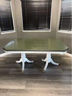 Green and White with Pedestal Base
