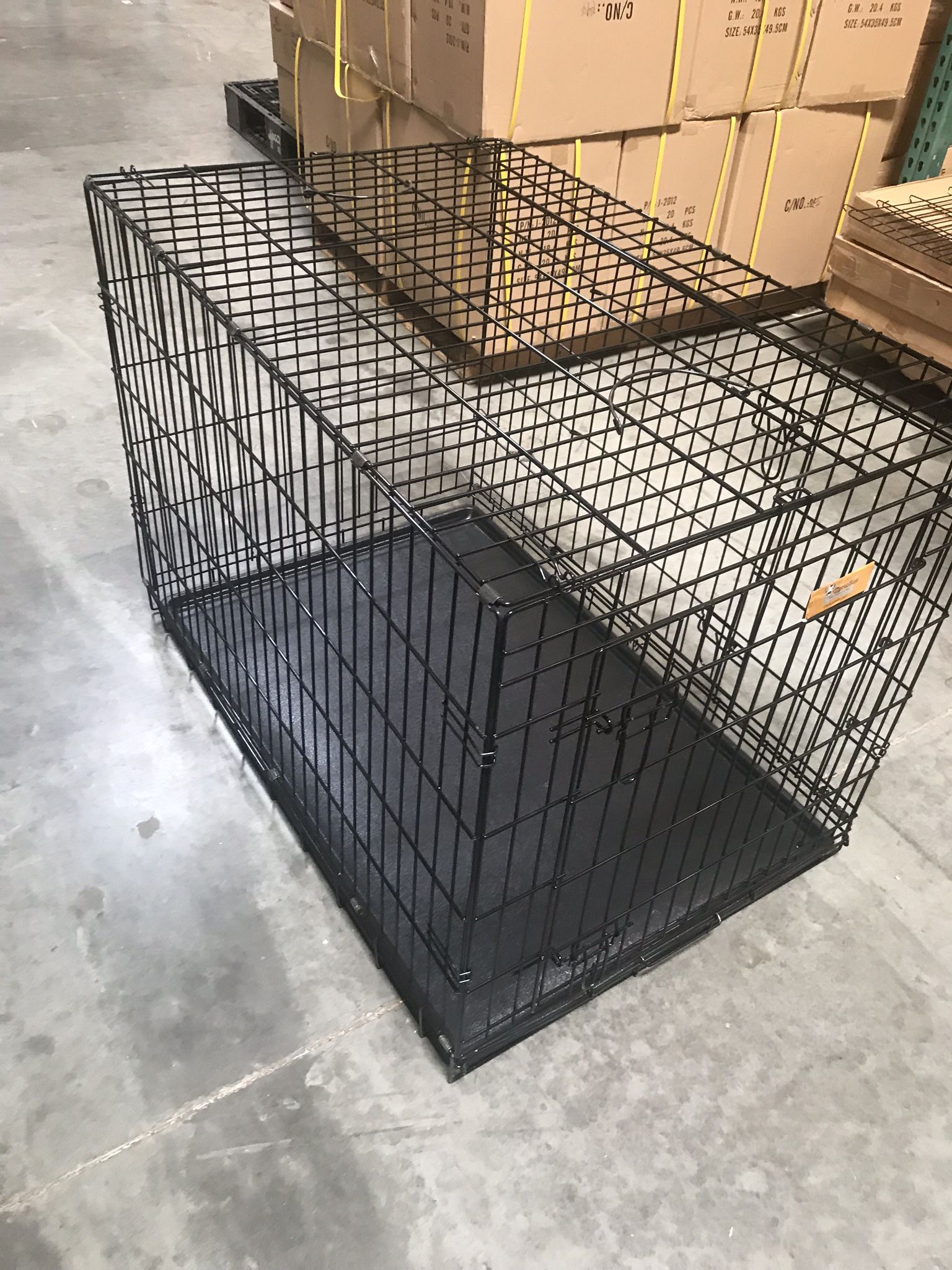Xxl 42” Dog Crate wire folding cage 42”x 28” x31”H double doors New in Box