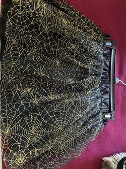 Halloween Black Gold Spiderweb Print tutu