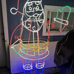 Santa Claus Christmas Neon Light Fixture Decoration (Brand New)