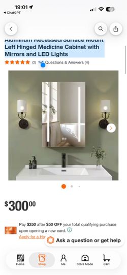 20 in. W x 30 in. H Rectangular Aluminum Recessed/Surface Mount Left Hinged Medicine Cabinet with Mirrors and LED Lights