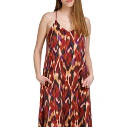 Brand New Woman’s Nicole Miller brand Palma Satin Maxi Dress Up For Sale  