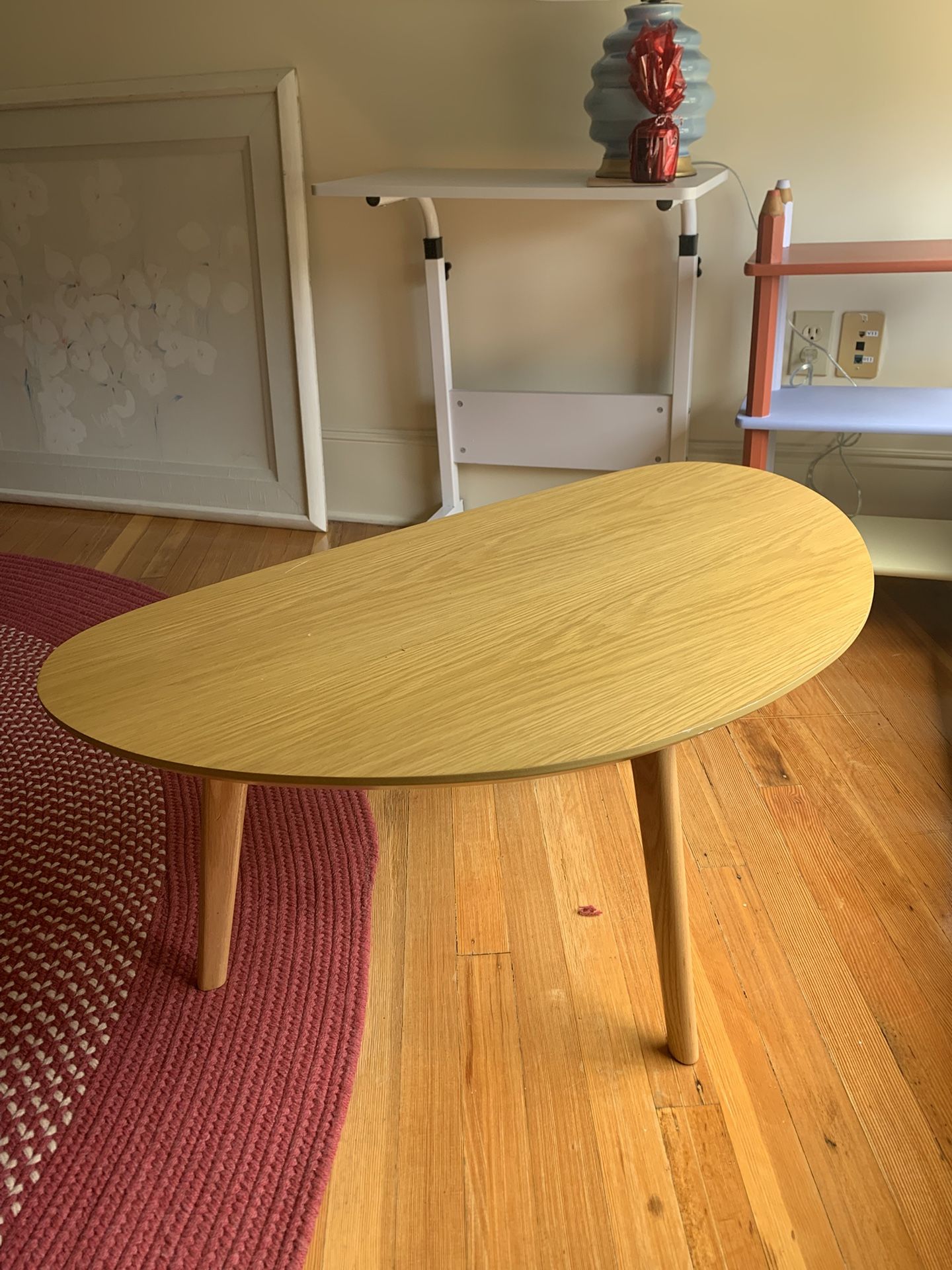 small wood bean shaped coffee table