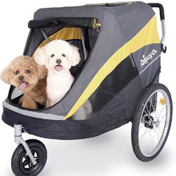 ibiyaya - Hercules Large Dog Stroller for Large Dogs and Cats - Convenient and Foldable, Spacious Room and Pneumatic Tires for a Smooth Ride - Black a