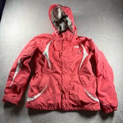 The North Face Women's Large Pink HyVent Ski Jacket Hooded Rain Waterproof
