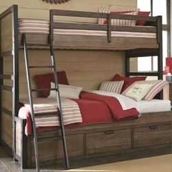 Twin Over Full Bank Bed With Storage Drawers 