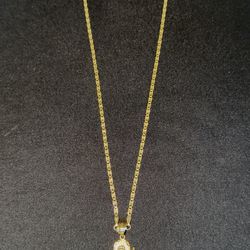 14kt Chain And San Judas Pendent Set
