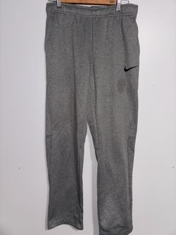 Nike Dri-Fit Men’s Gray Fleece Training Sweatpants Medium Open Hem Loose Fit
