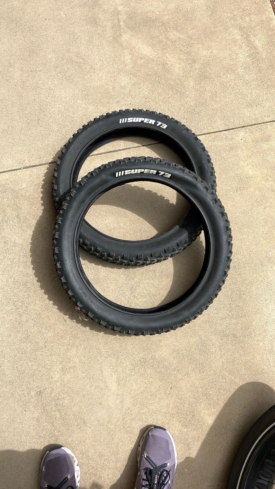 Two Super 73 Fat Tires, 20x4