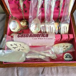 Authentic William Roger's MFG & Co. Sterling Silverware & Matching Chest.