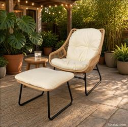 Outdoor Chair with Ottoman