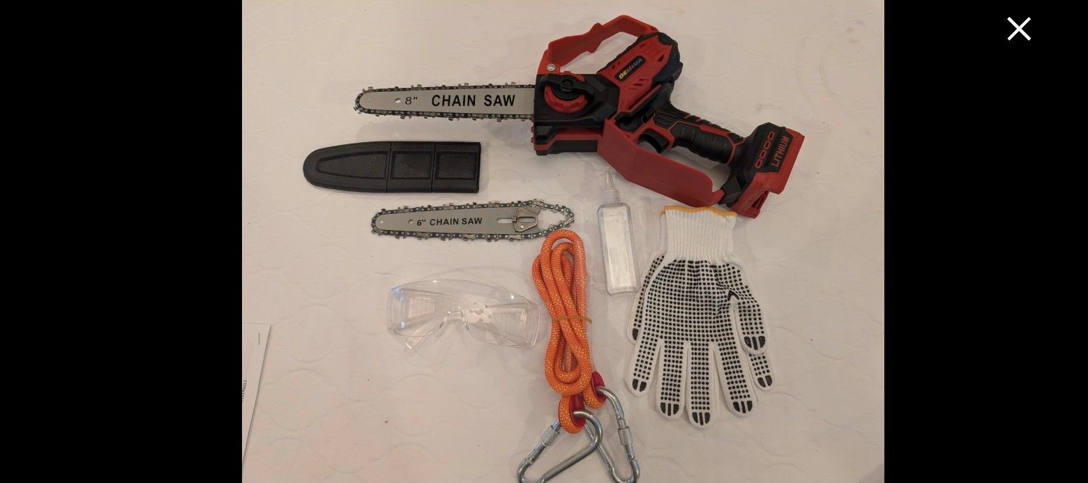 DEMIMA
Mini Chainsaw compatible with Miwaukee M18 Battery, 8-Inch and 6-Inch 2-IN-1 Cordless Electric Chain saw with Brushless Motor