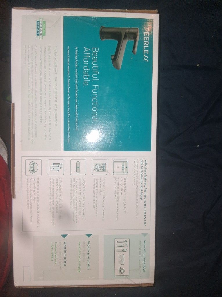 Peerless Bathroom Faucet; Matte Black