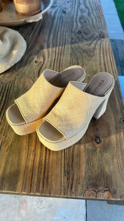 Coach Bobi Straw Platform Sandals