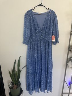 Blue Floral Dress 3x