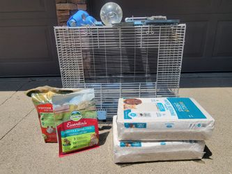Hamster cage and supplies