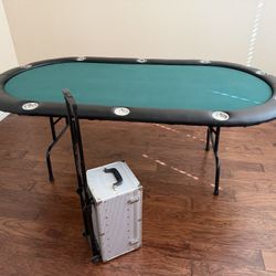 Poker Table and Chip Set 