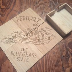 Kentucky Wooden Coaster Set
