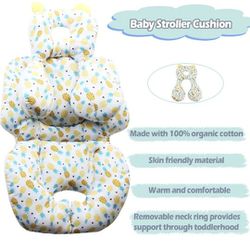Infant Car Seat Insert Cotton Baby Stroller Liner Head Body Support Pillow  Pad