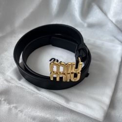 Black Leather Belt With Pure Copper Buckle 