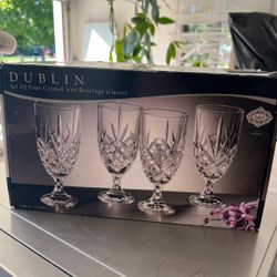 Godinger Dublin Crystal Iced Beverage Glasses/cups 