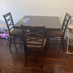 Ashbury Square Kitchen Wood Counter With Stool Set For 4